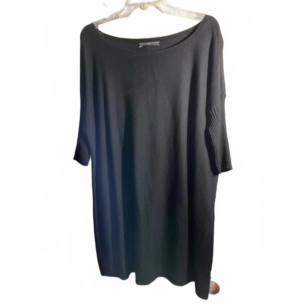 Peruvian Connection Black Oversized Sweater Dress Large
